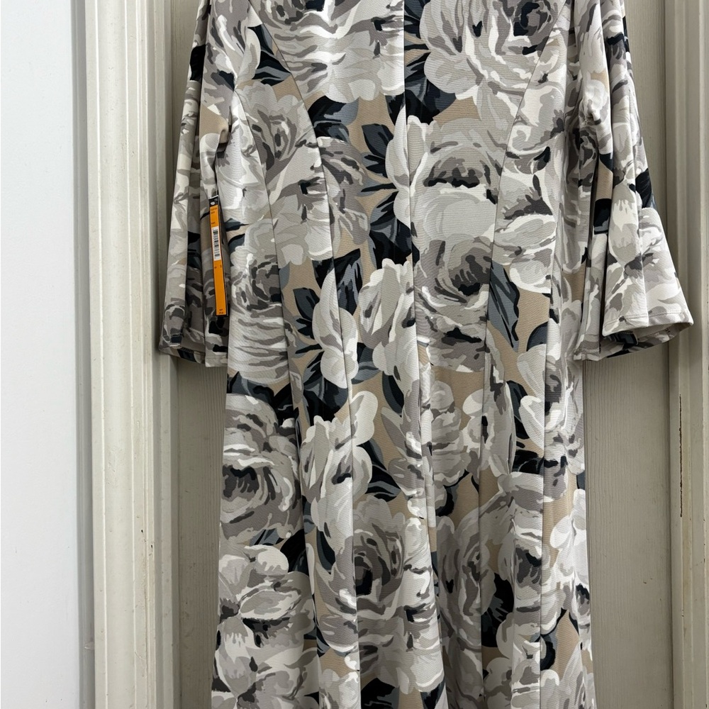 Floral Print Dress with Neutral Tones